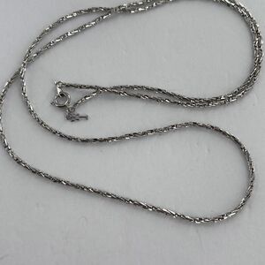 Vintage unique Trifari 29” silver colored chain necklace with tag.